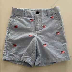 Jane and Jack size 3 Boys Ocean Air embroidered flag oxford shorts Like new